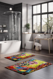 Mijölnir Juego de alfombrillas de baño CT-5142, 2 piezas, Multicolor